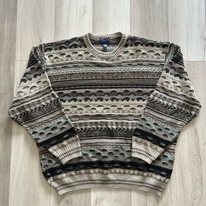 Salmon River Traders Fisherman Style 3D Knit Sweater Vintage 90's